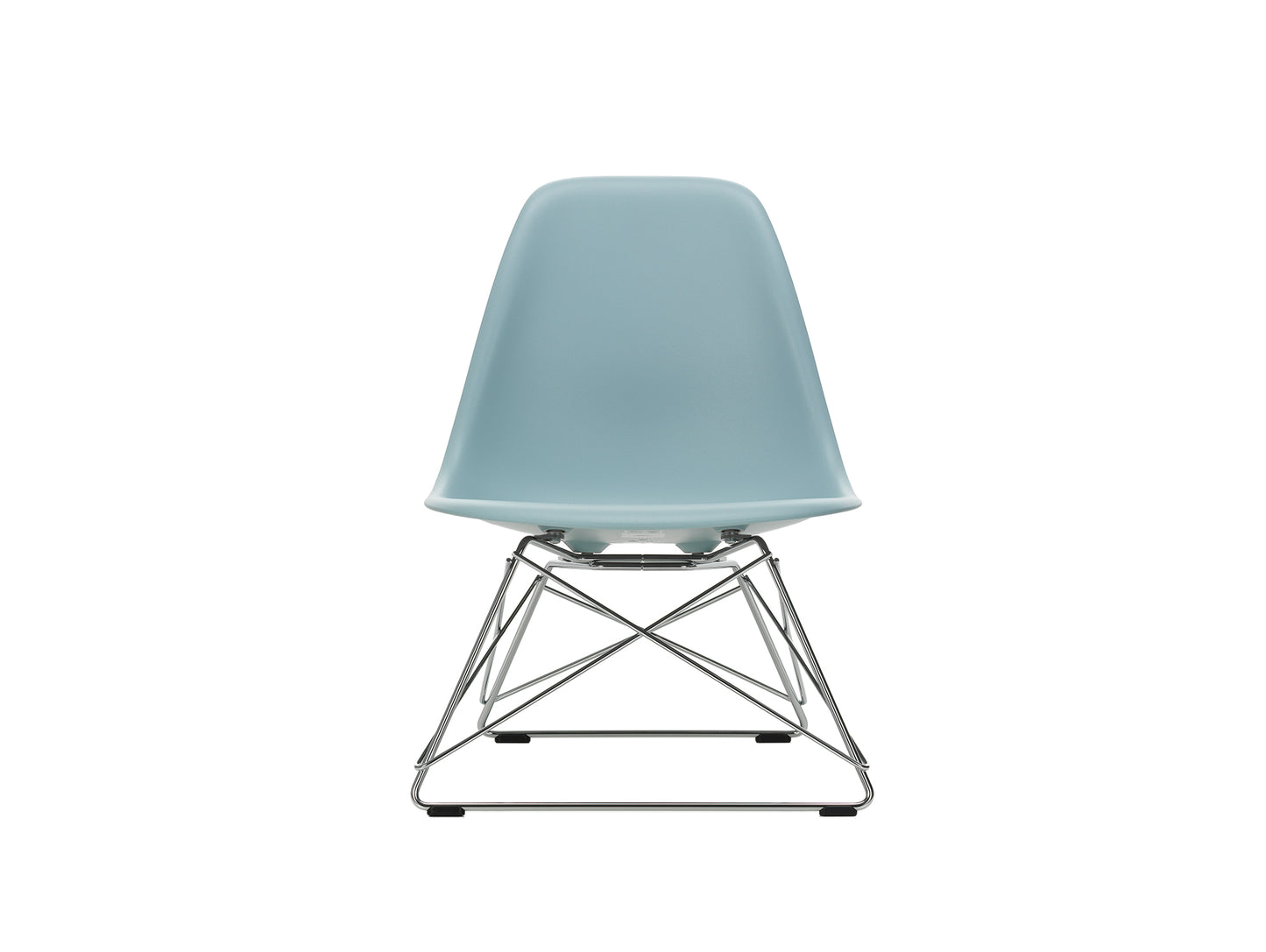 Eames LSR Plastic Side Chair by Vitra - Ice Grey / Chrome Wire Base