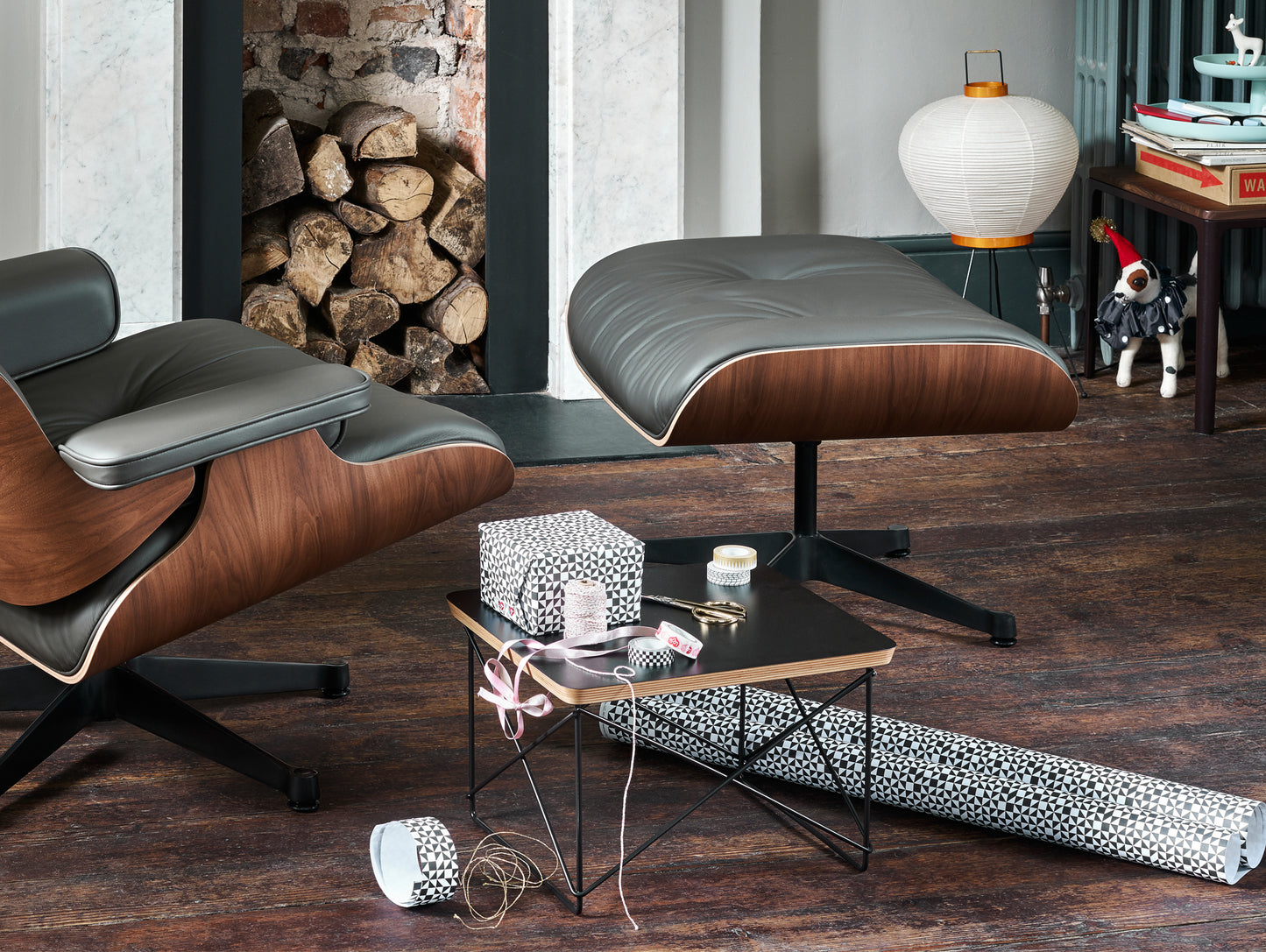 Vitra Eames Occasional Table LTR, Black Base, Black HPL Top