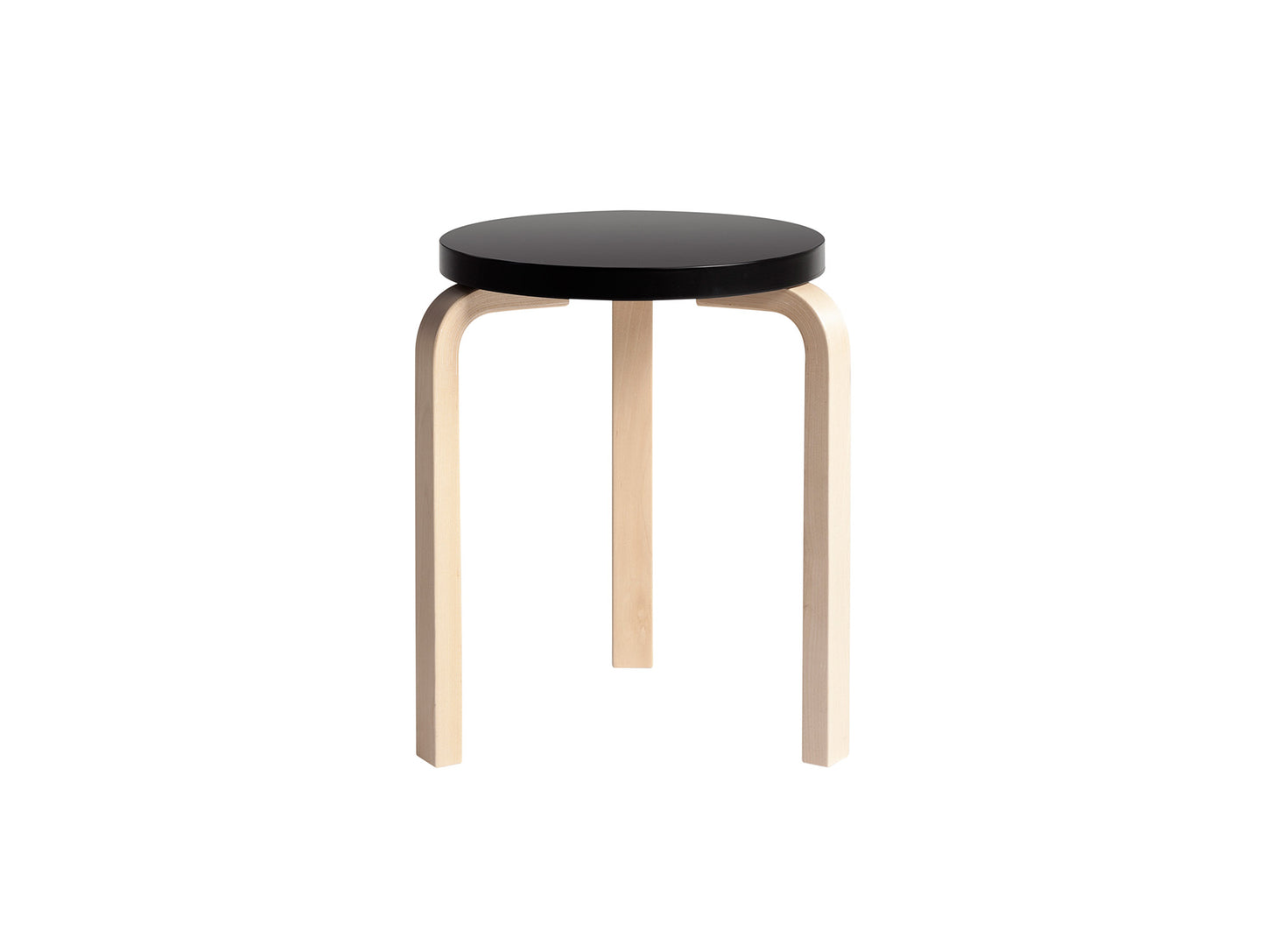 Alvar Aalto Stool 60 by Artek - Black Lacquered