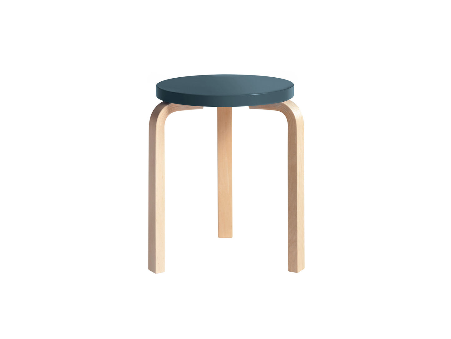 Alvar Aalto Stool 60 by Artek - Blue Lacquered