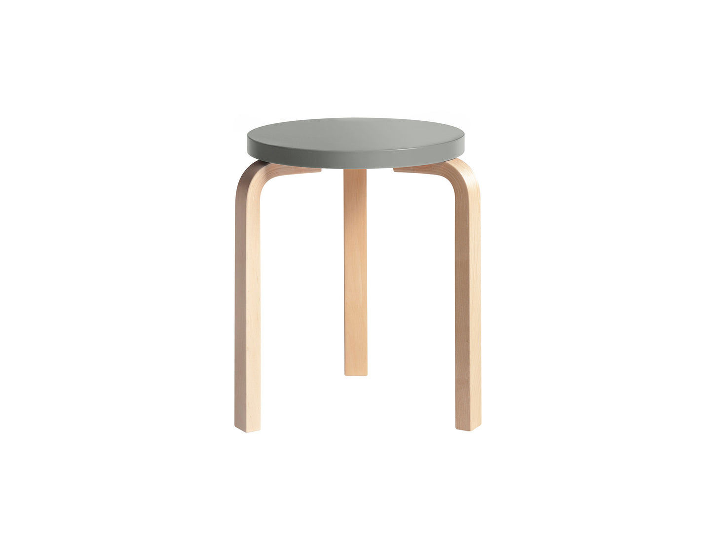 Alvar Aalto Stool 60 by Artek - Grey Lacquered