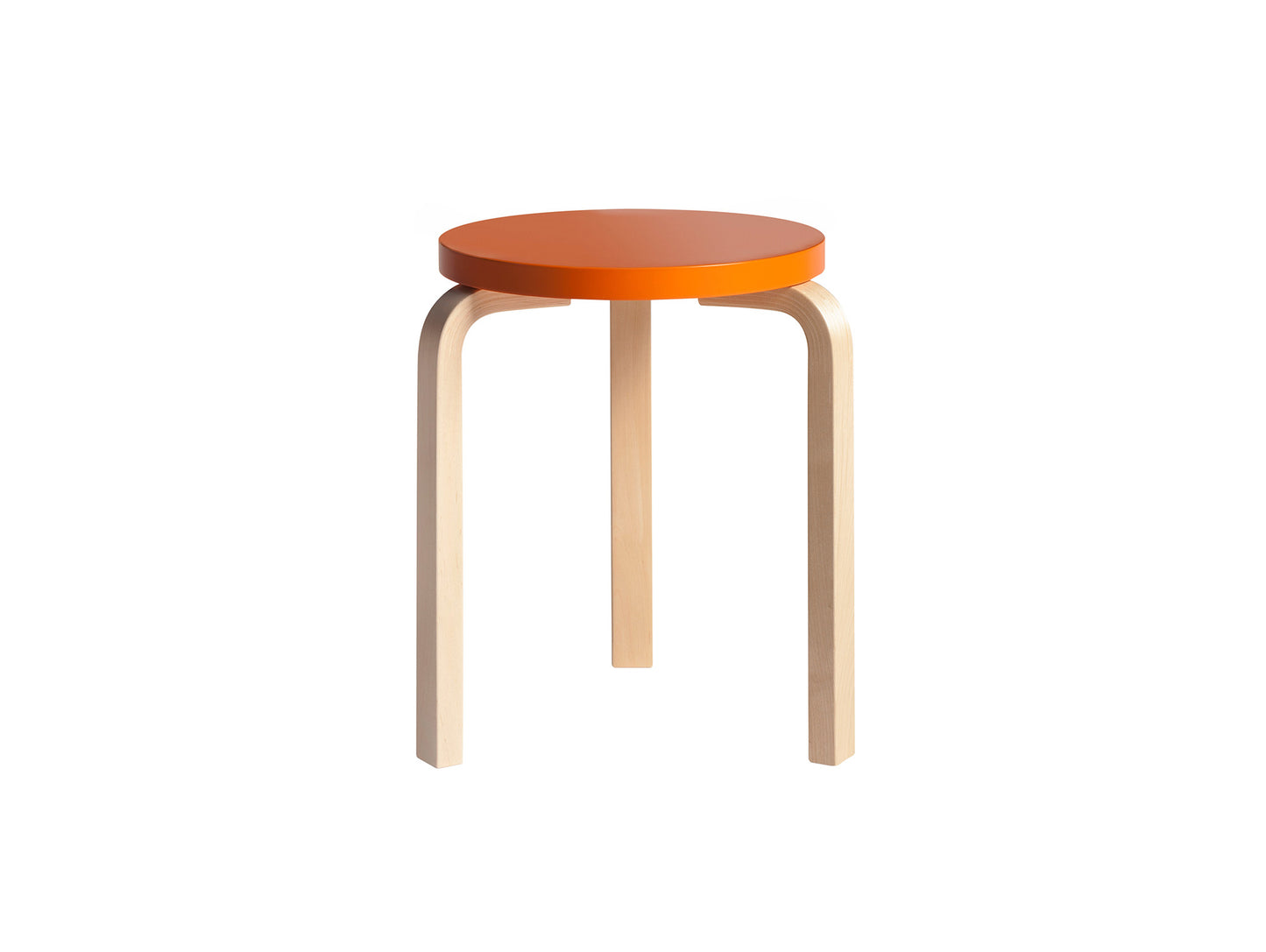 Alvar Aalto Stool 60 by Artek - Orange Lacquered