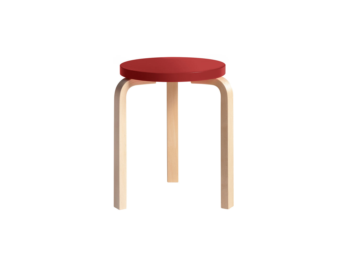 Alvar Aalto Stool 60 by Artek - Red Lacquered