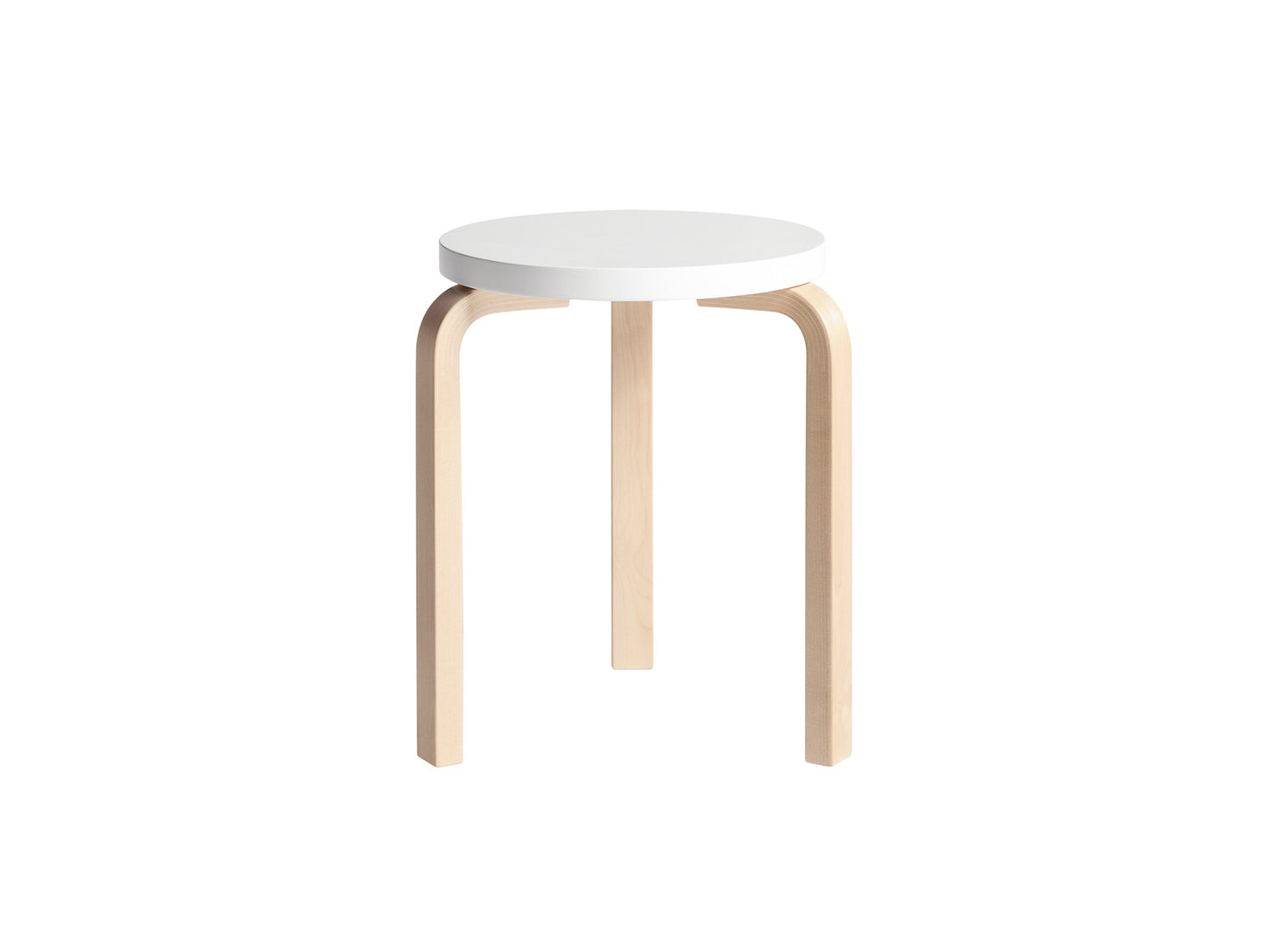 Alvar Aalto Stool 60 by Artek - White Lacquered