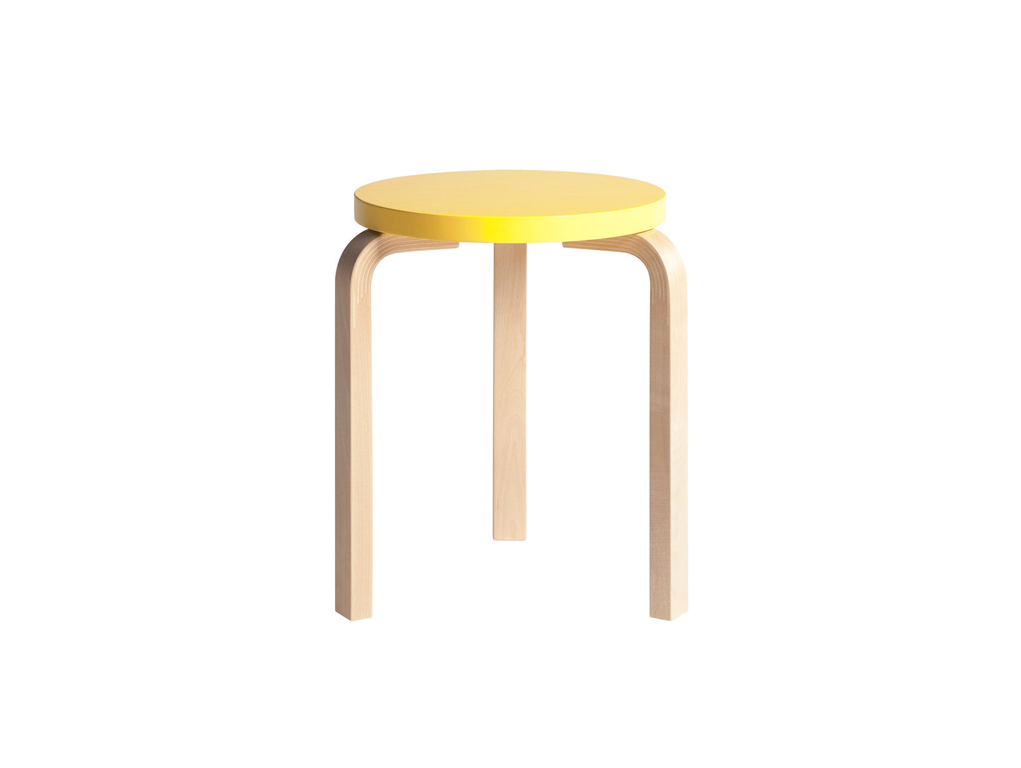 Alvar Aalto Stool 60 by Artek - Yellow Lacquered