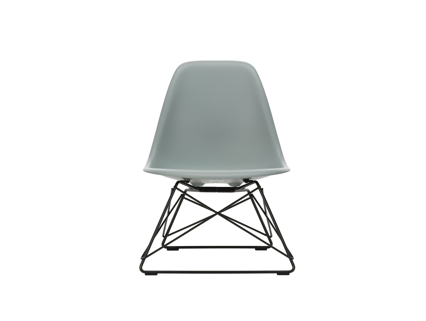 Eames LSR Plastic Side Chair by Vitra - Light Grey / Black Basic Dark Wire Base