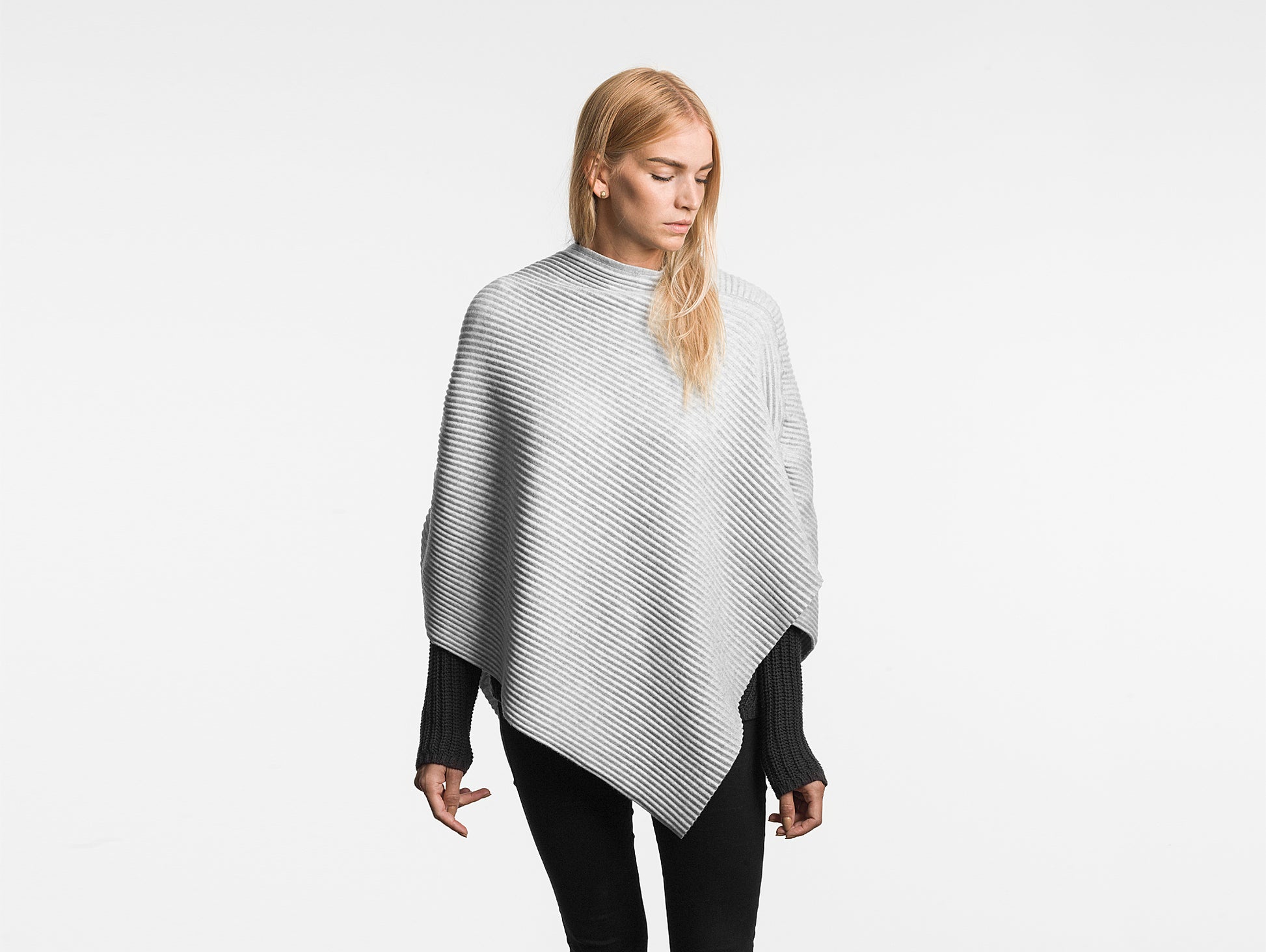 Light Grey Pleece Short Poncho by Design House Stockholm