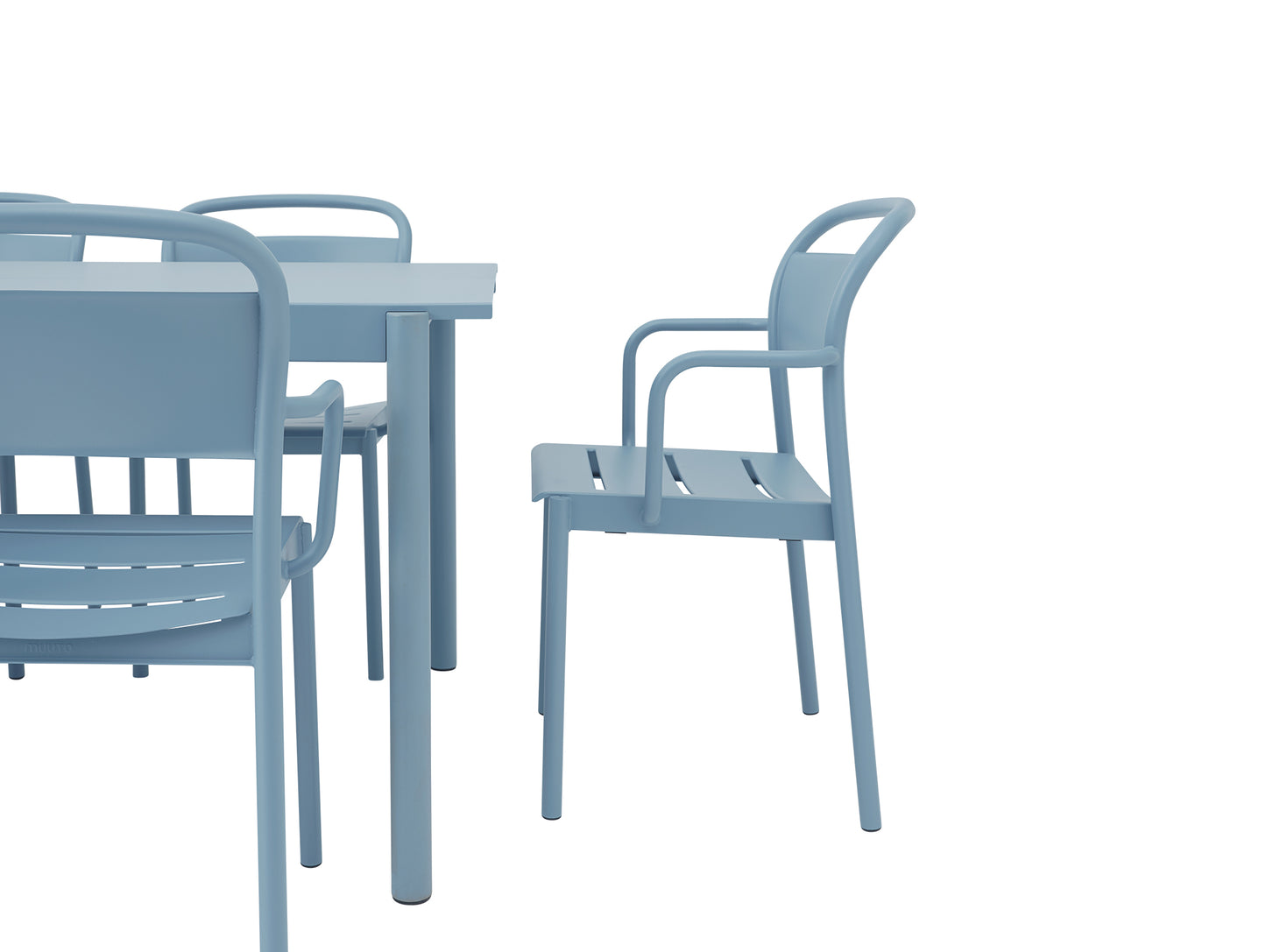 Linear Steel Armchair in Pale Blue by Muuto
