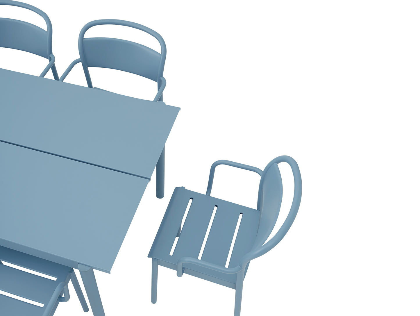 Linear Steel Armchair in Pale Blue by Muuto
