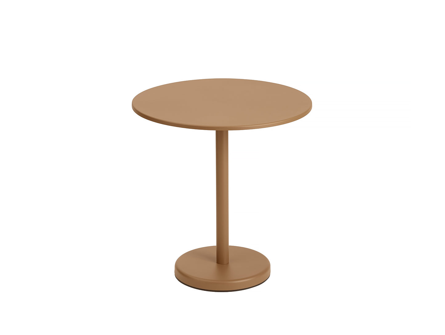 Linear Steel Café Table - Round, Burnt Orange