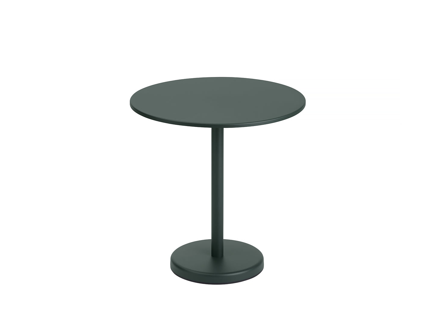 Linear Steel Café Table - Round, Dark Green