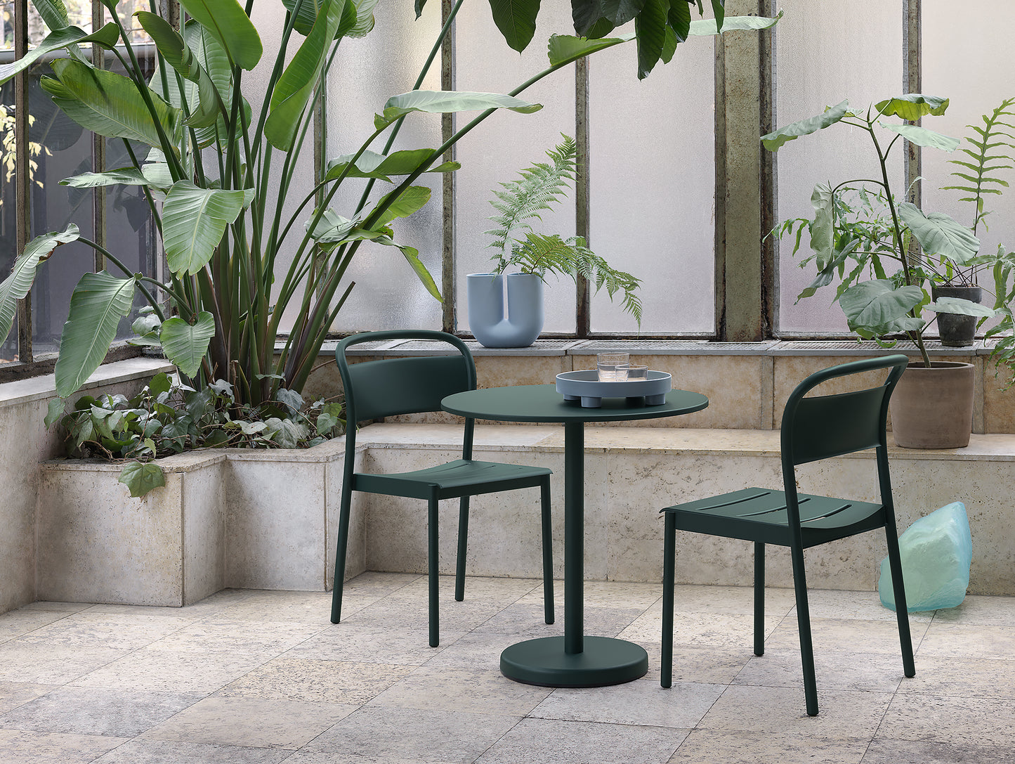 Linear Side Chair in Dark Green by Muuto