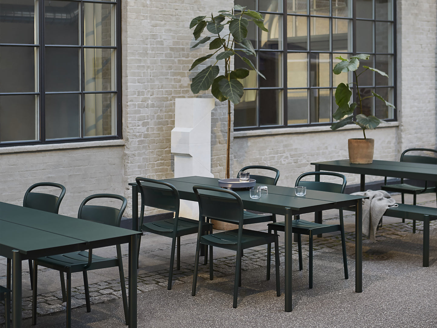 Linear Side Chair in Dark Green by Muuto