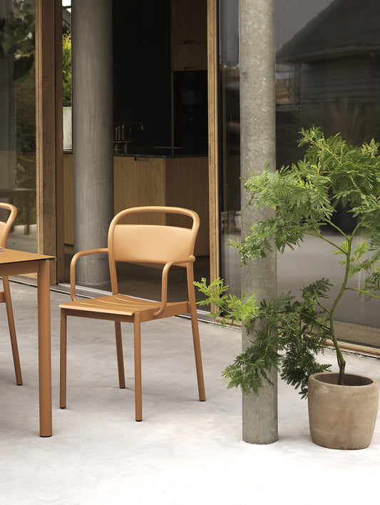 Linear Steel Armchair in Burnt Orange by Muuto