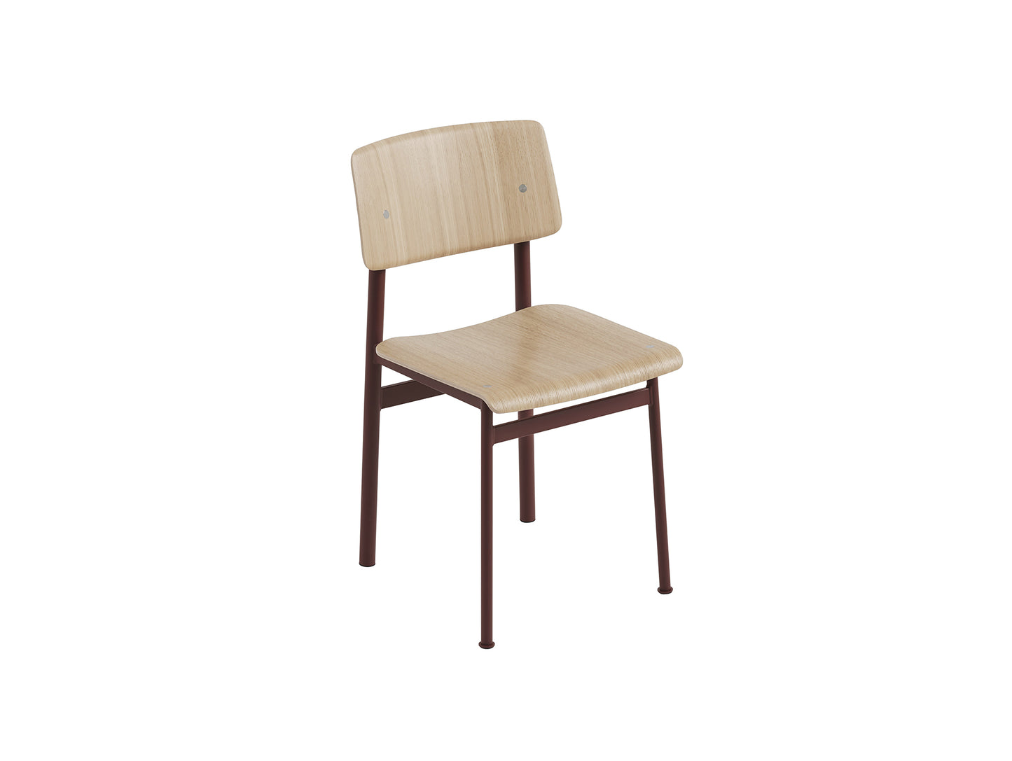 Loft Chair by Muuto - Lacquered Oak Veneer / Deep Red Steel Base