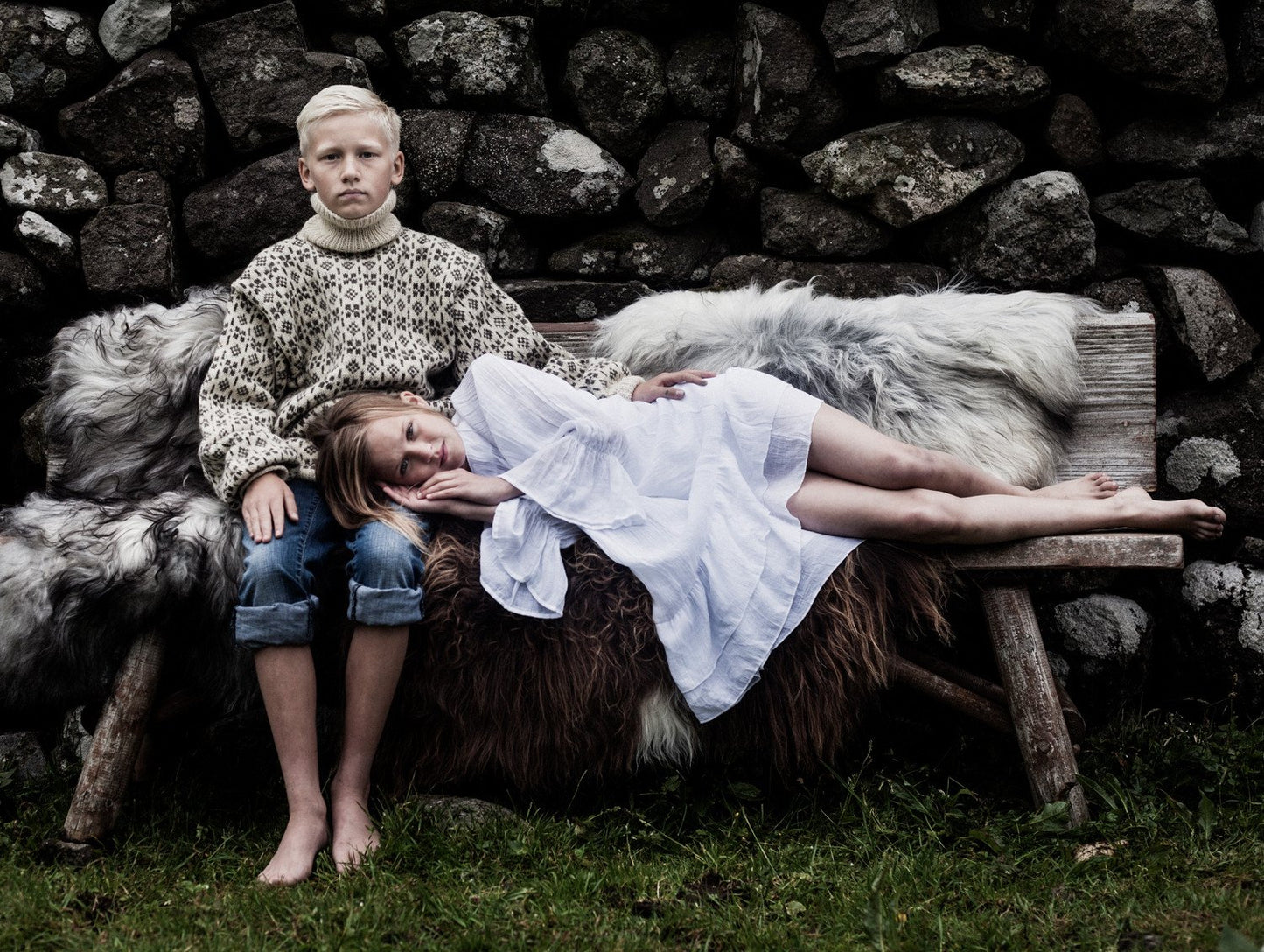 Cuero Long-haired Sheepskin - Natural Grey and Brown