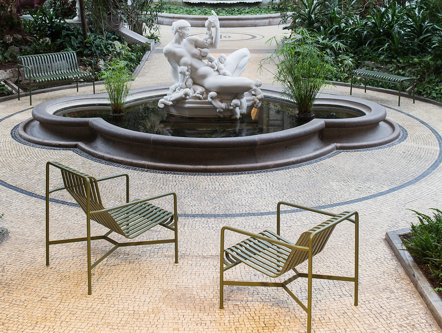 Palissade Lounge Chair, Low and High, Olive