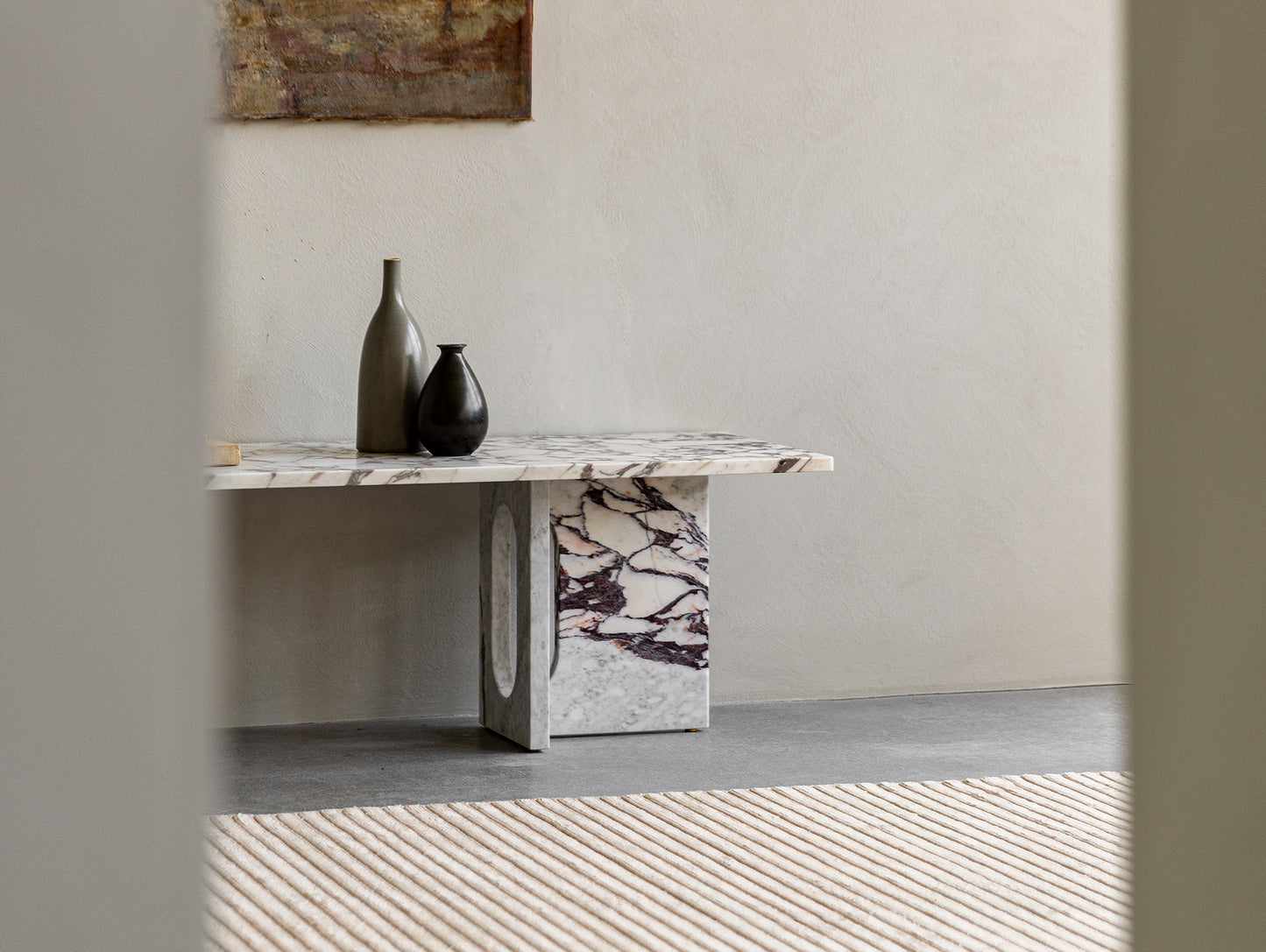 Androgyne Lounge Table by Menu - Calacatta Viola Marble Top / Calacatta Viola Marble Base