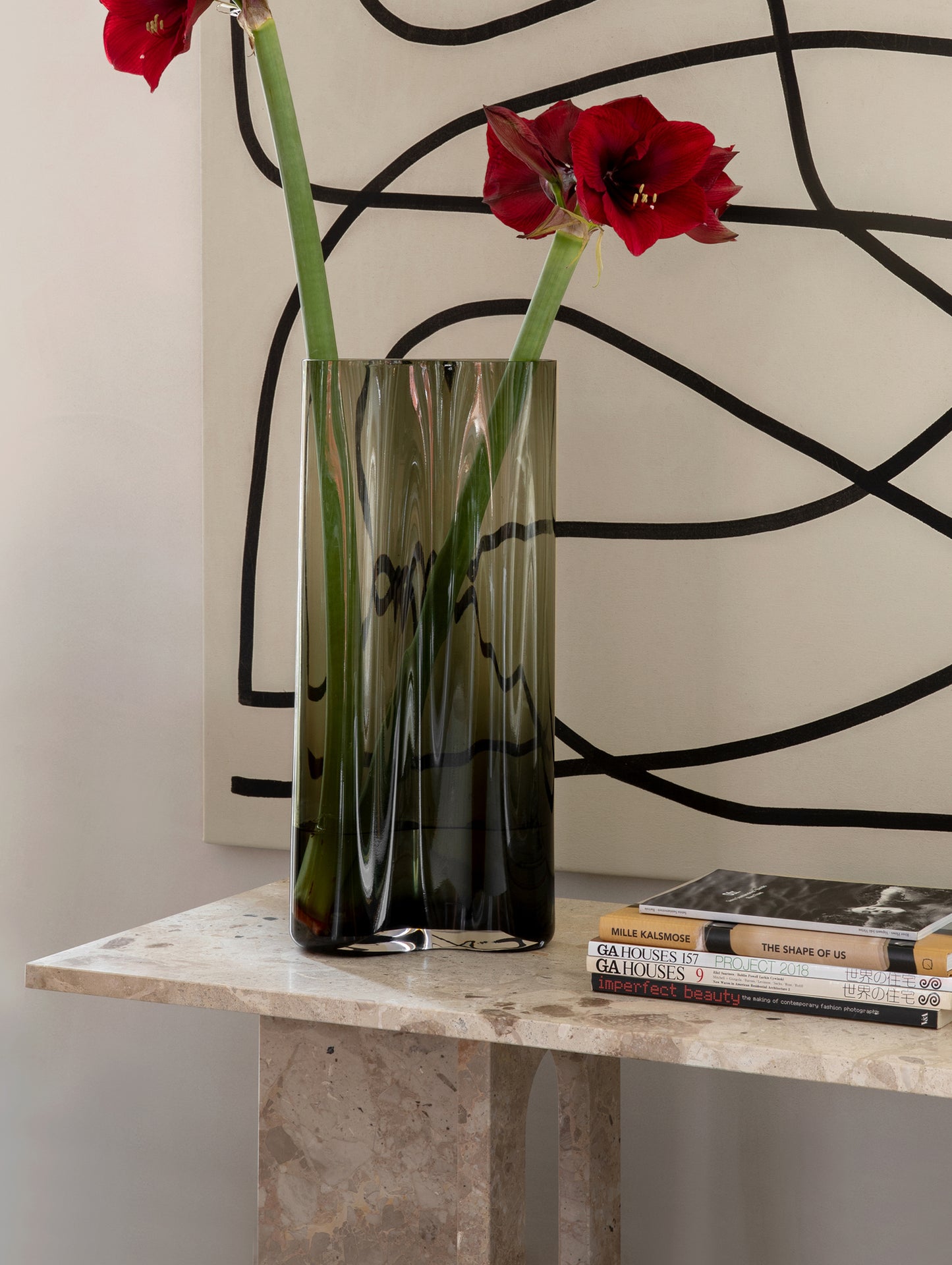 Androgyne Lounge Table by Menu - Kunis Breccia Stone Top / Kunis Breccia Stone Base