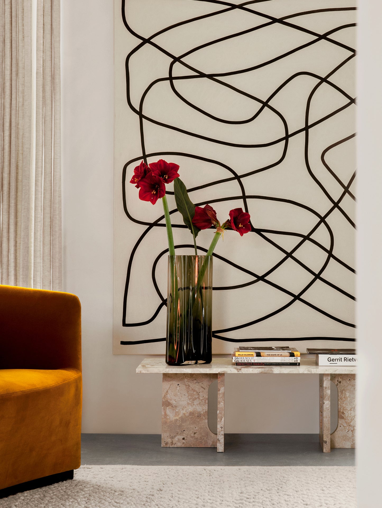 Androgyne Lounge Table by Menu - Kunis Breccia Stone Top / Kunis Breccia Stone Base