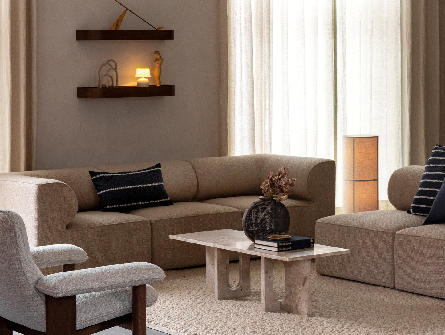 Androgyne Lounge Table by Menu - Kunis Breccia Stone Top / Kunis Breccia Stone Base