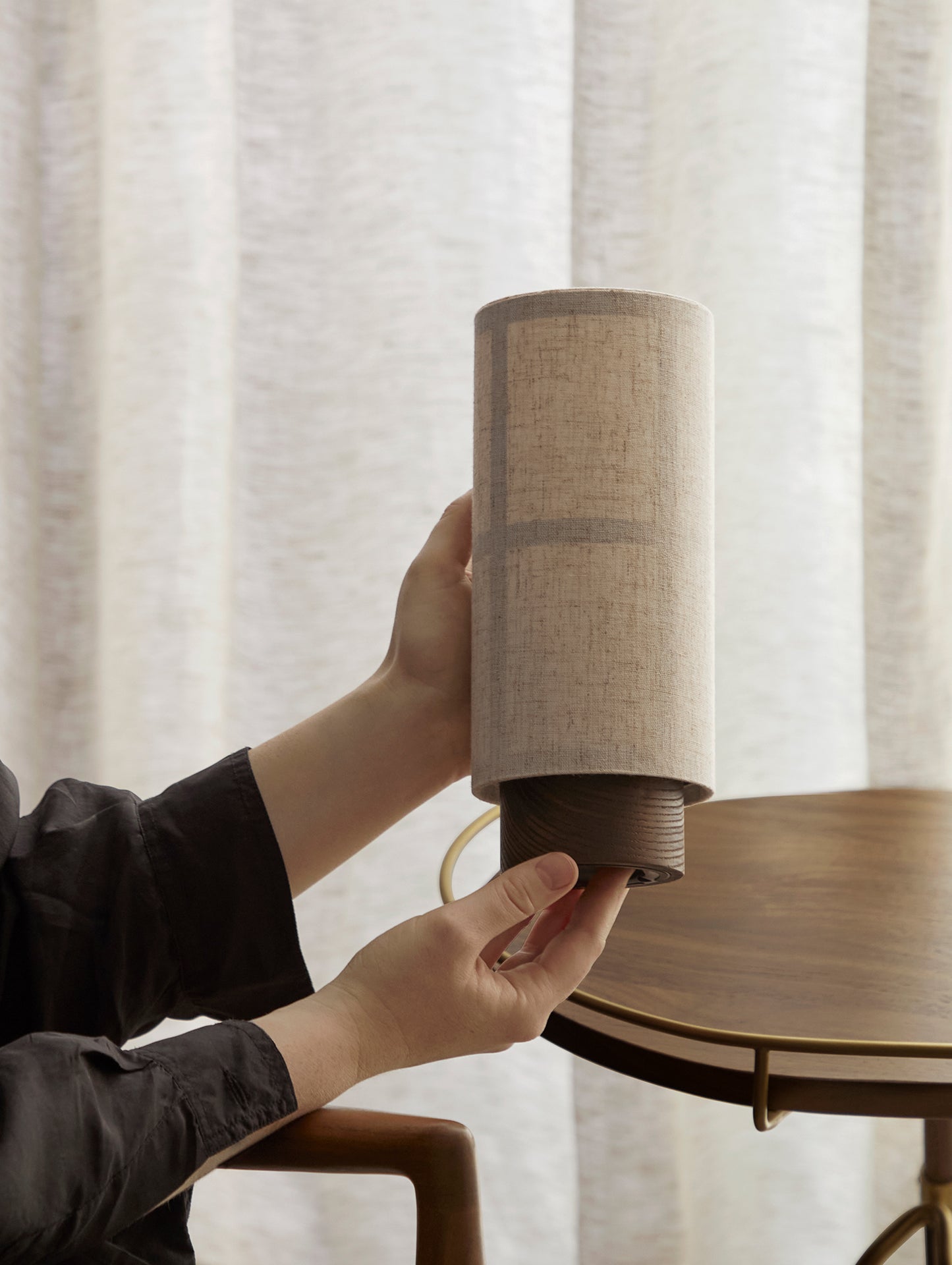 Hashira Table Lamp by Menu - Raw Linen