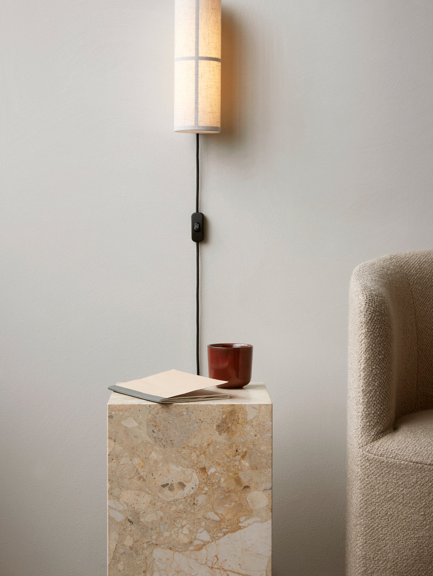 Plinth Tall - Sand Kunis Breccia Marble - Menu