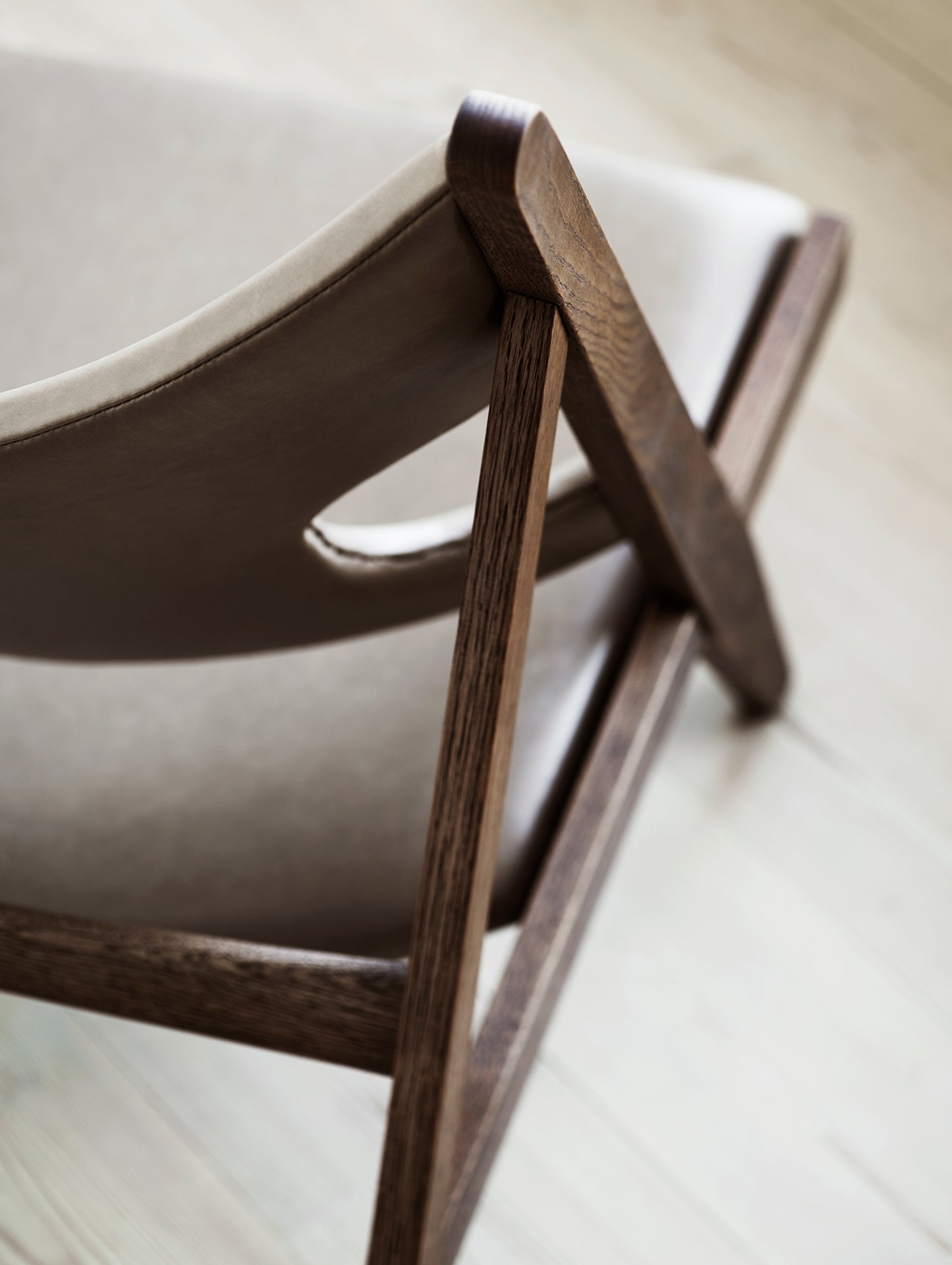 Knitting Chair - Upholstered by Menu - Dark Stained Oak Base / Dakar Leather 0311