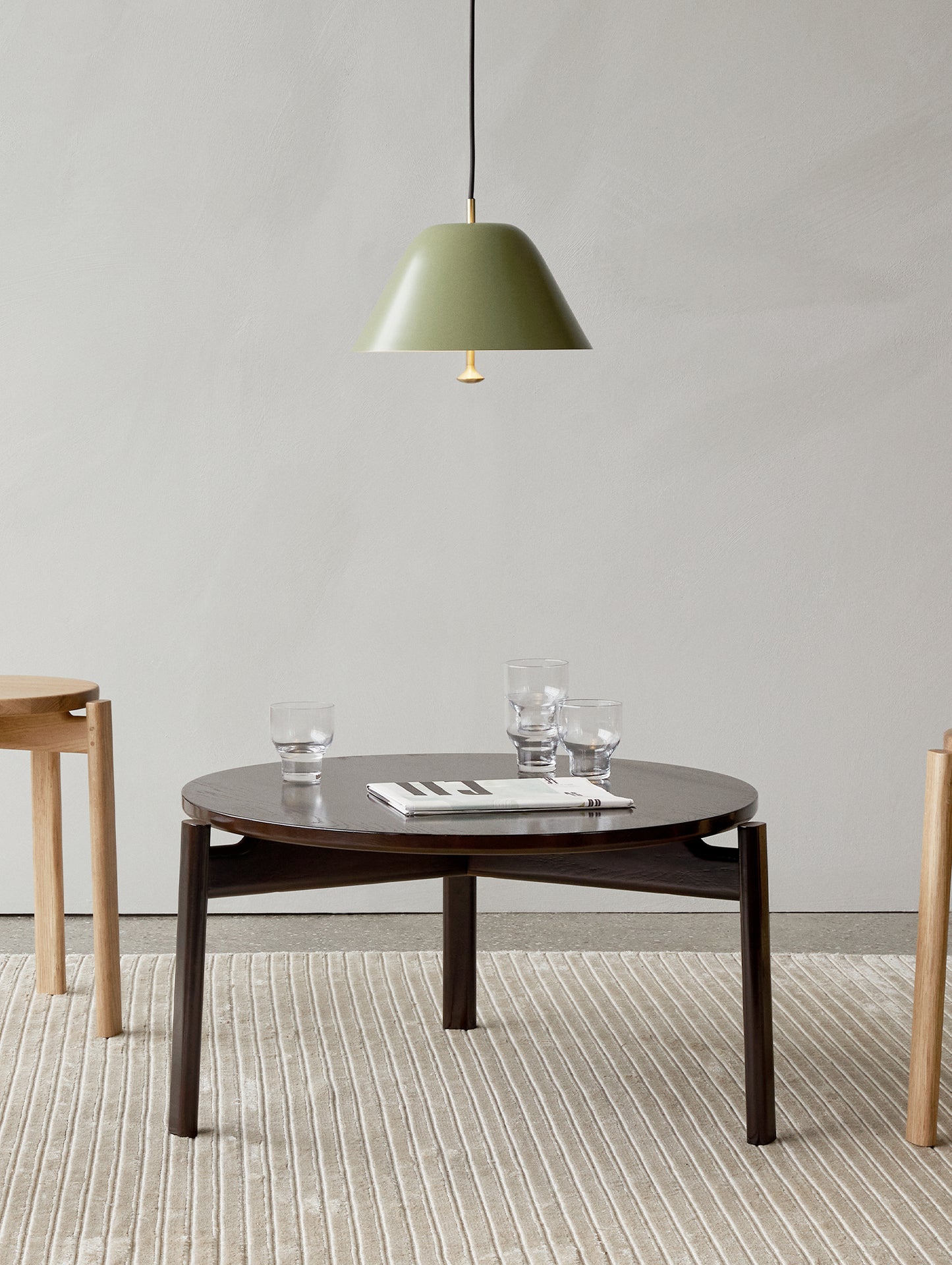 Passage Lounge Table by Menu - D70 cm / dark lacquered oak