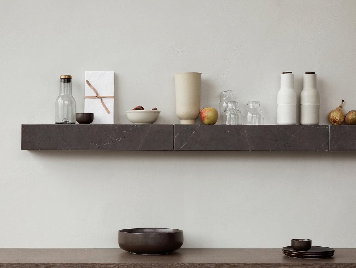 Marble Plinth Shelf by Menu - Grey Kendzo Marble