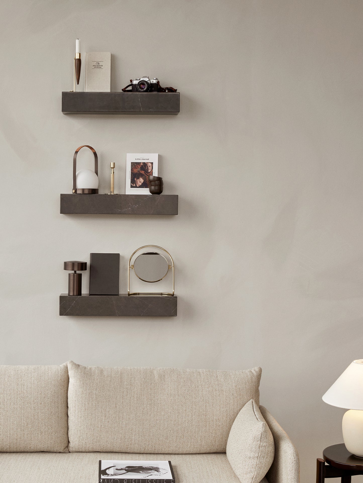 Marble Plinth Shelf by Menu - Grey Kendzo Marble