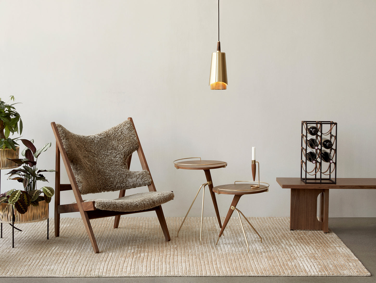 Androgyne Lounge Table by Menu - Walnut Veneer Top / Walnut Veneer Base