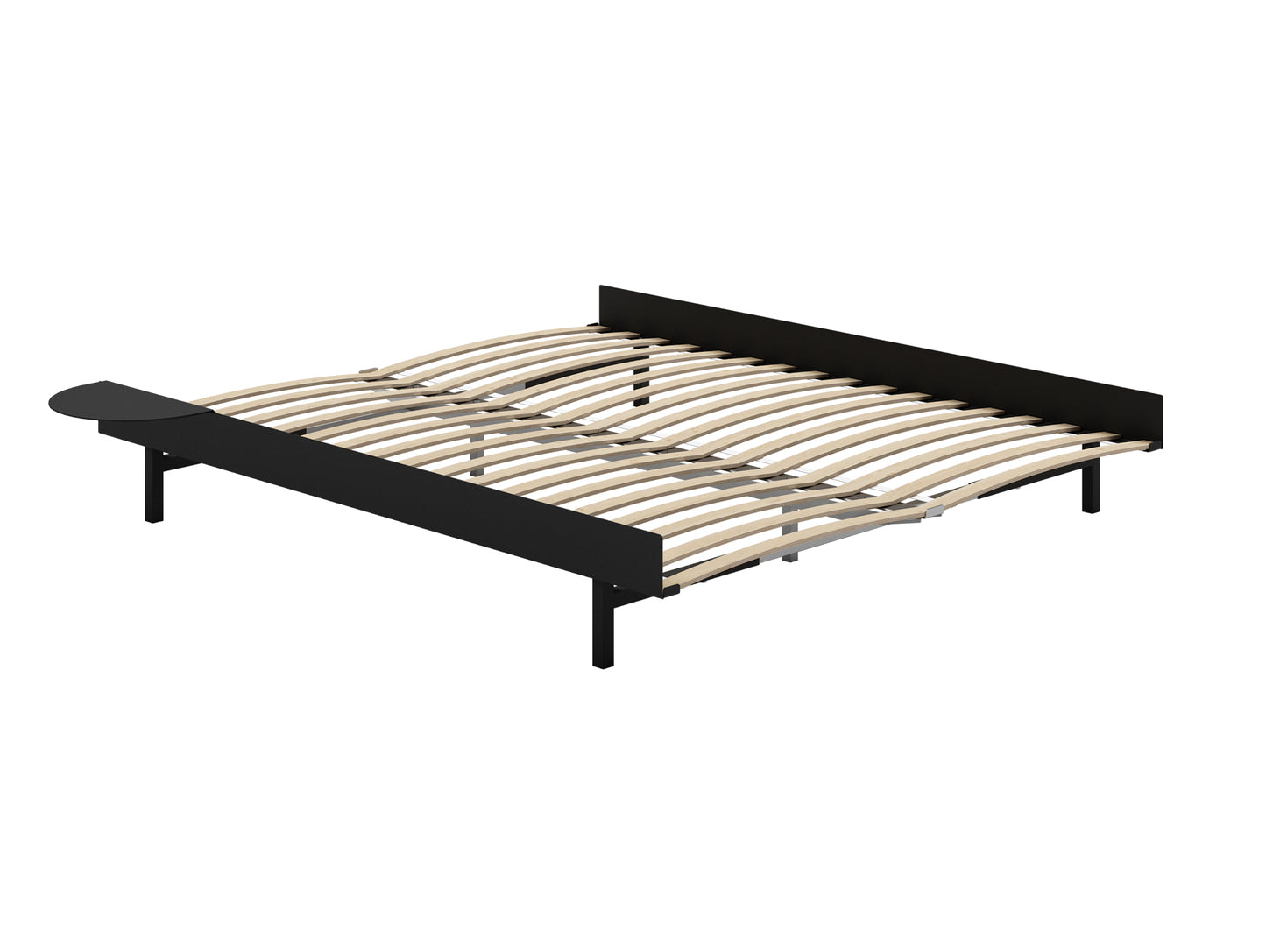 Moebe Expandable Bed - 90 to 180 cm / Black / 160 cm Slats