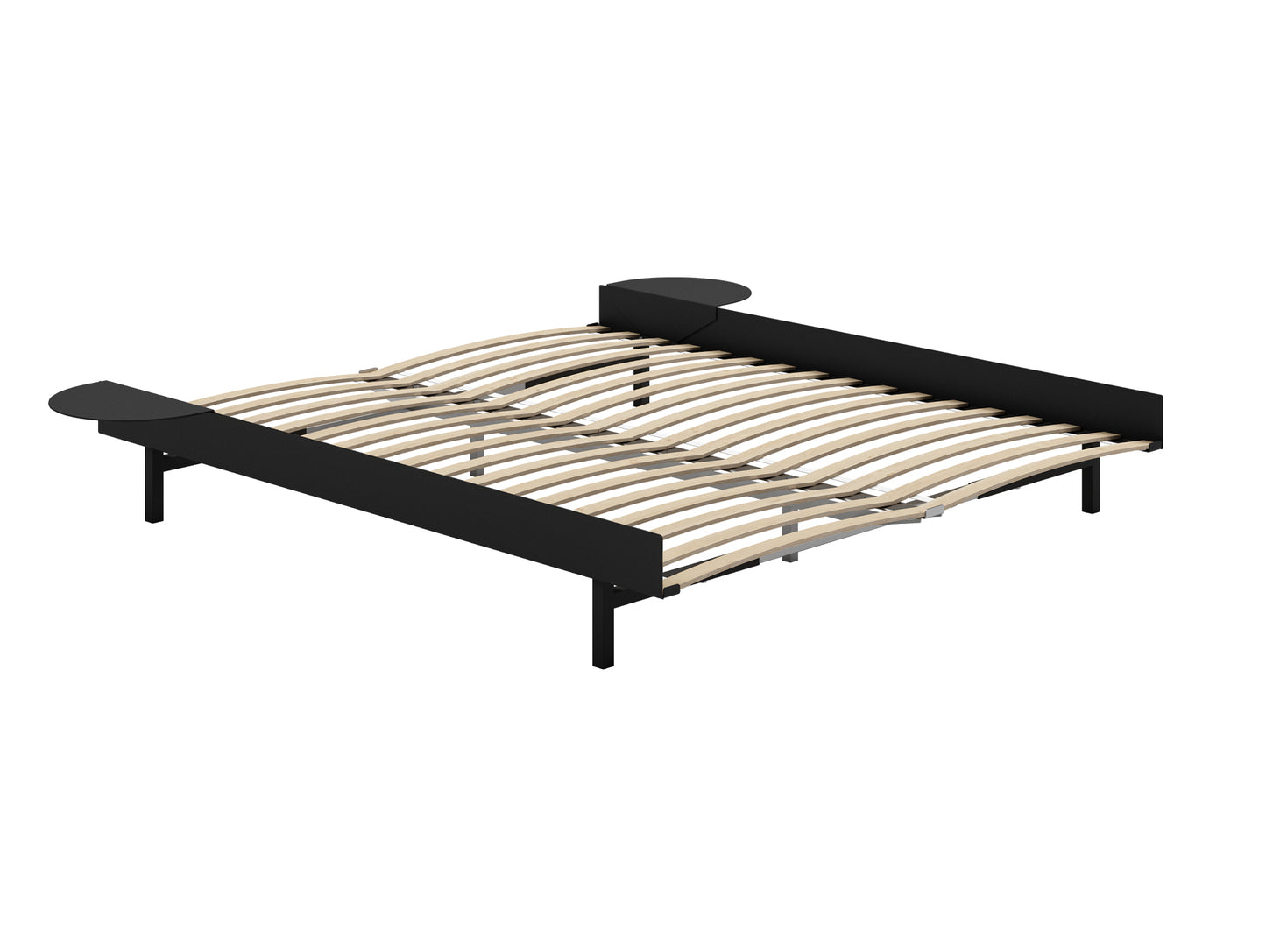 Moebe Expandable Bed - 90 to 180 cm / Black / 160 cm Slats