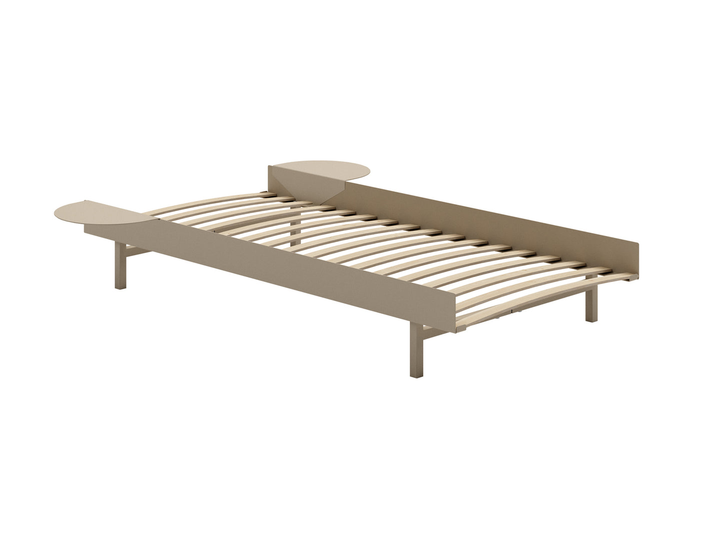 Bed 90 cm by Moebe - Sand / 2 side tables