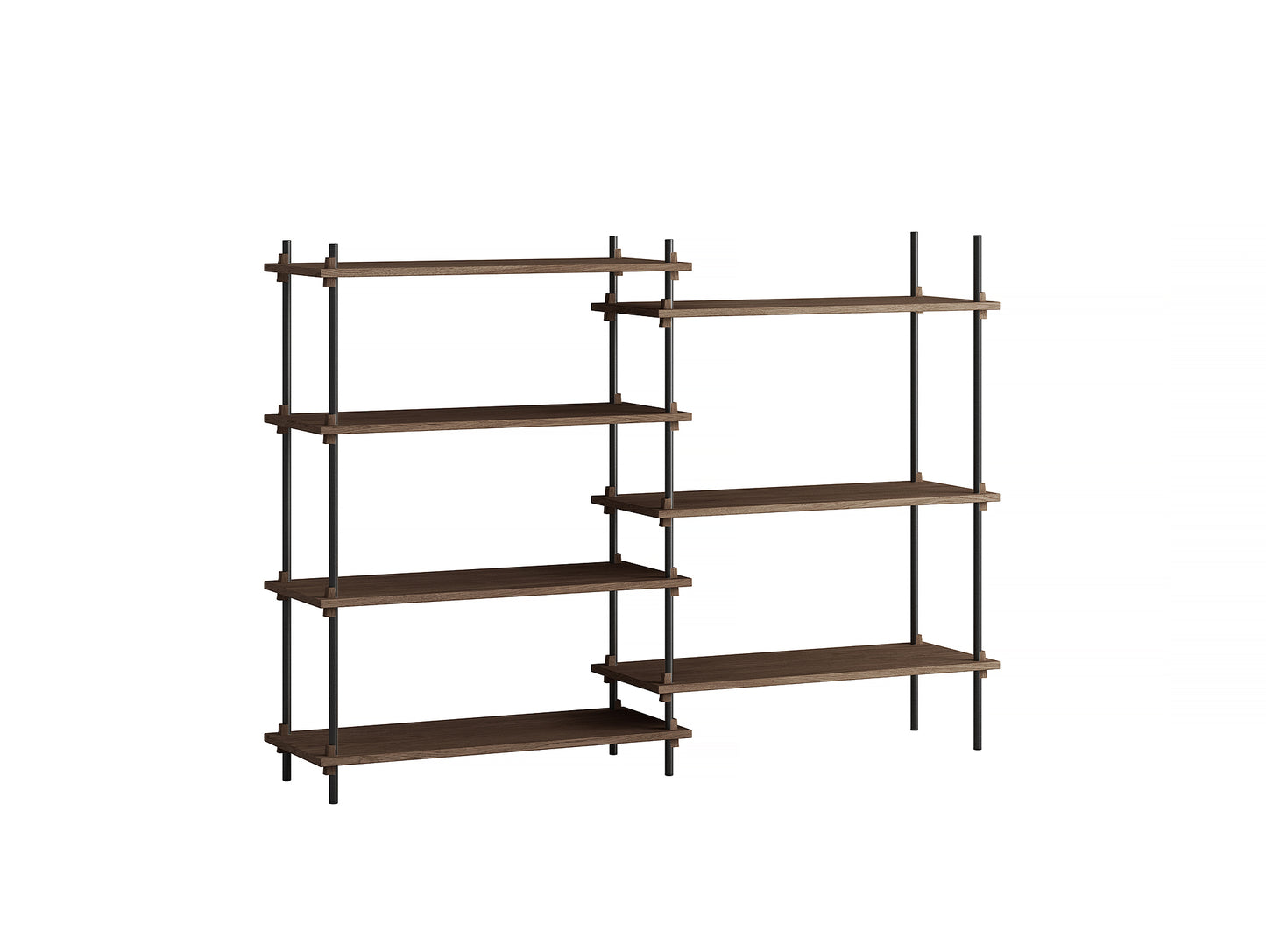 Moebe Shelving System - S.115.2.A Set in Black / Smoked Oak