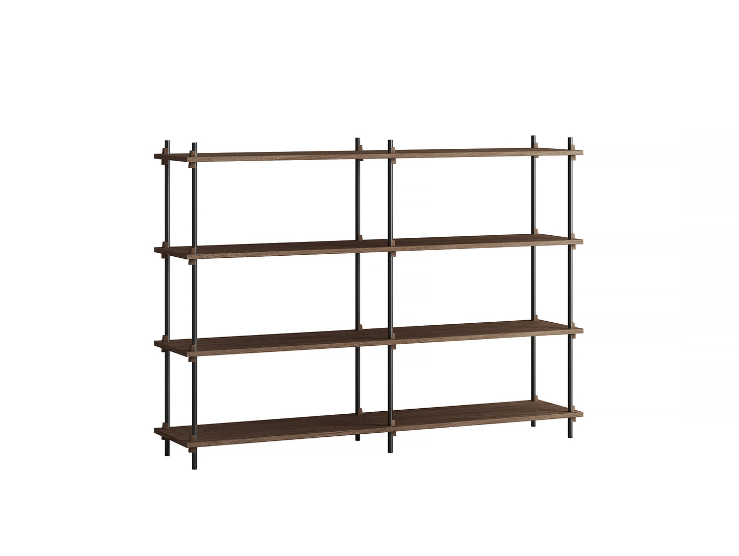 Moebe Shelving System - S.115.2.B Set in Black / Smoked Oak