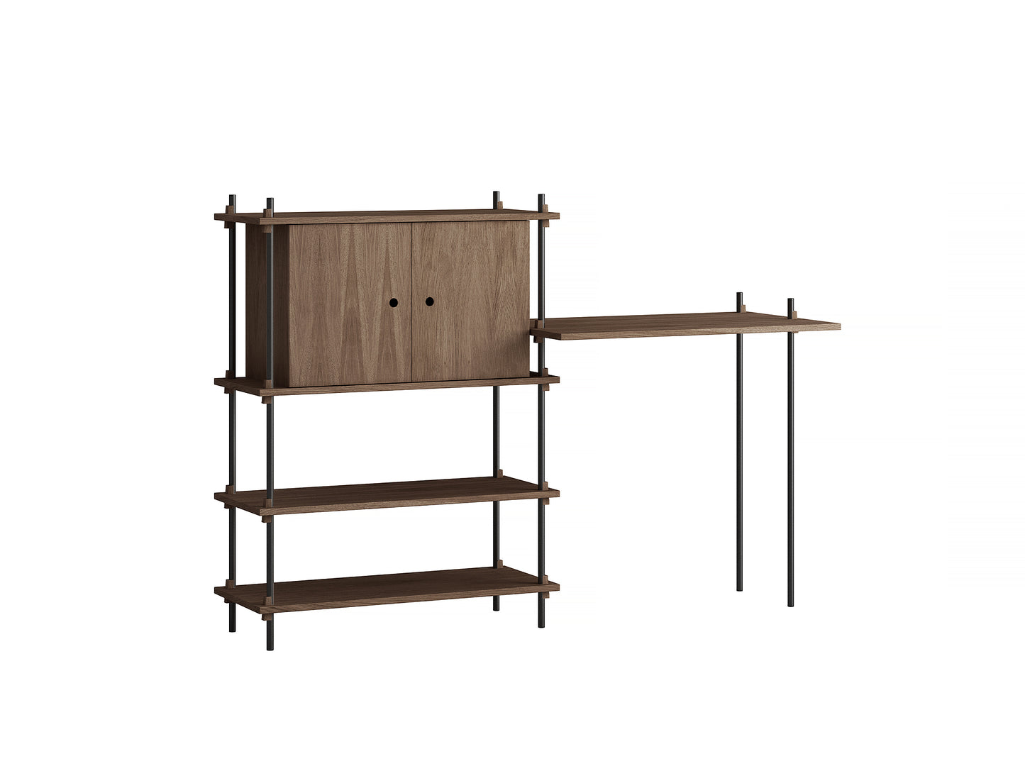 Moebe Shelving System - S.115.2.D Set in Black / Smoked Oak