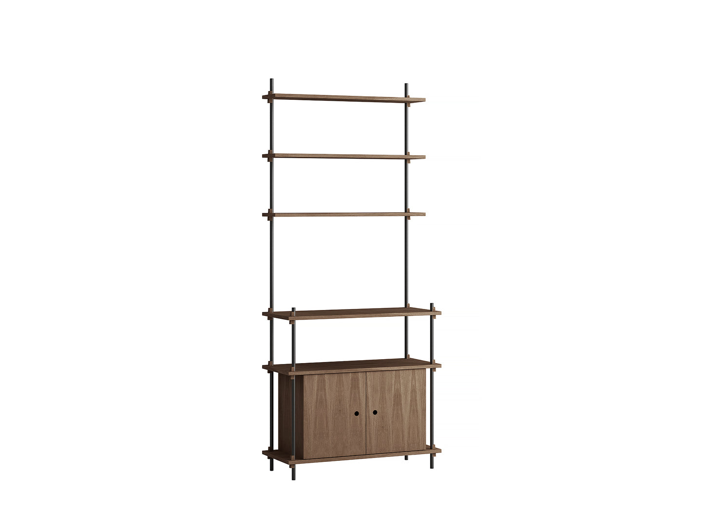 Moebe Shelving System - S.200.1.C Set in Black / Smoked Oak