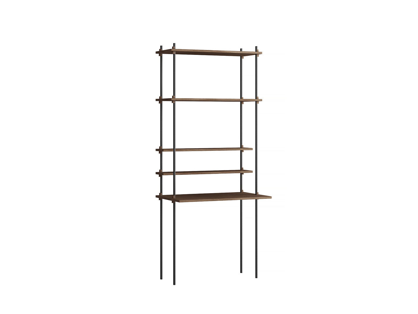Moebe Shelving System - S.200.1.E Set in Black / Smoked Oak
