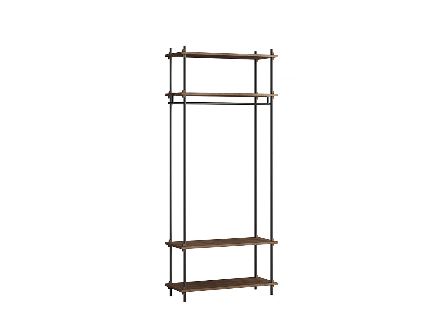 Moebe Shelving System - S.200.1.F Set in Black / Smoked Oak