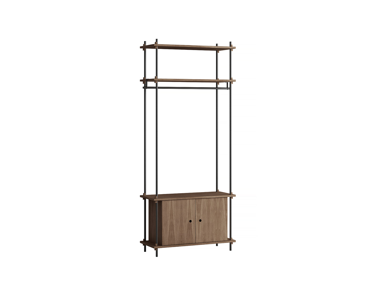 Moebe Shelving System - S.200.1.G Set in Black / Smoked Oak