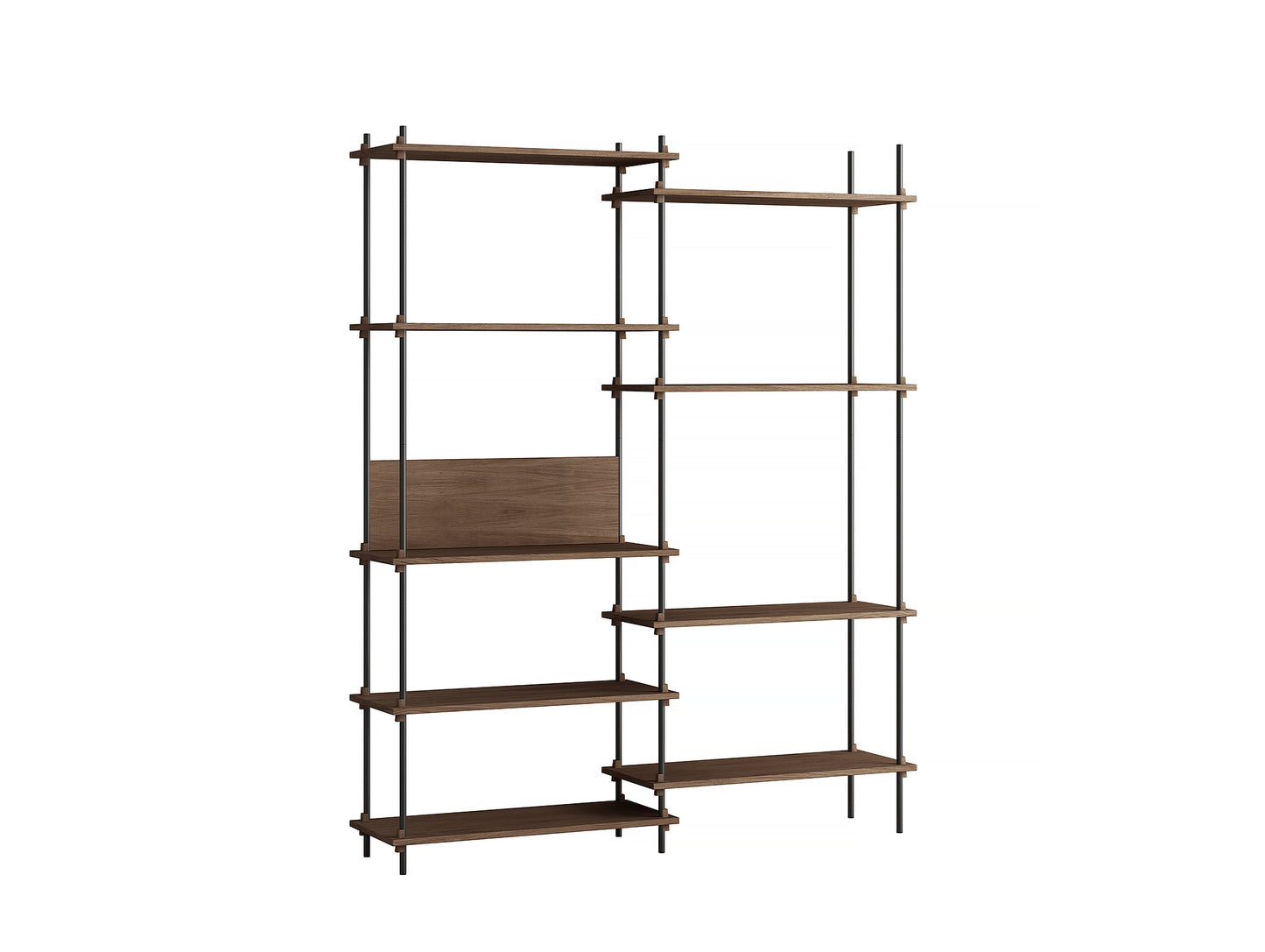 Moebe Shelving System - S.200.2.A Set in Black / Smoked Oak