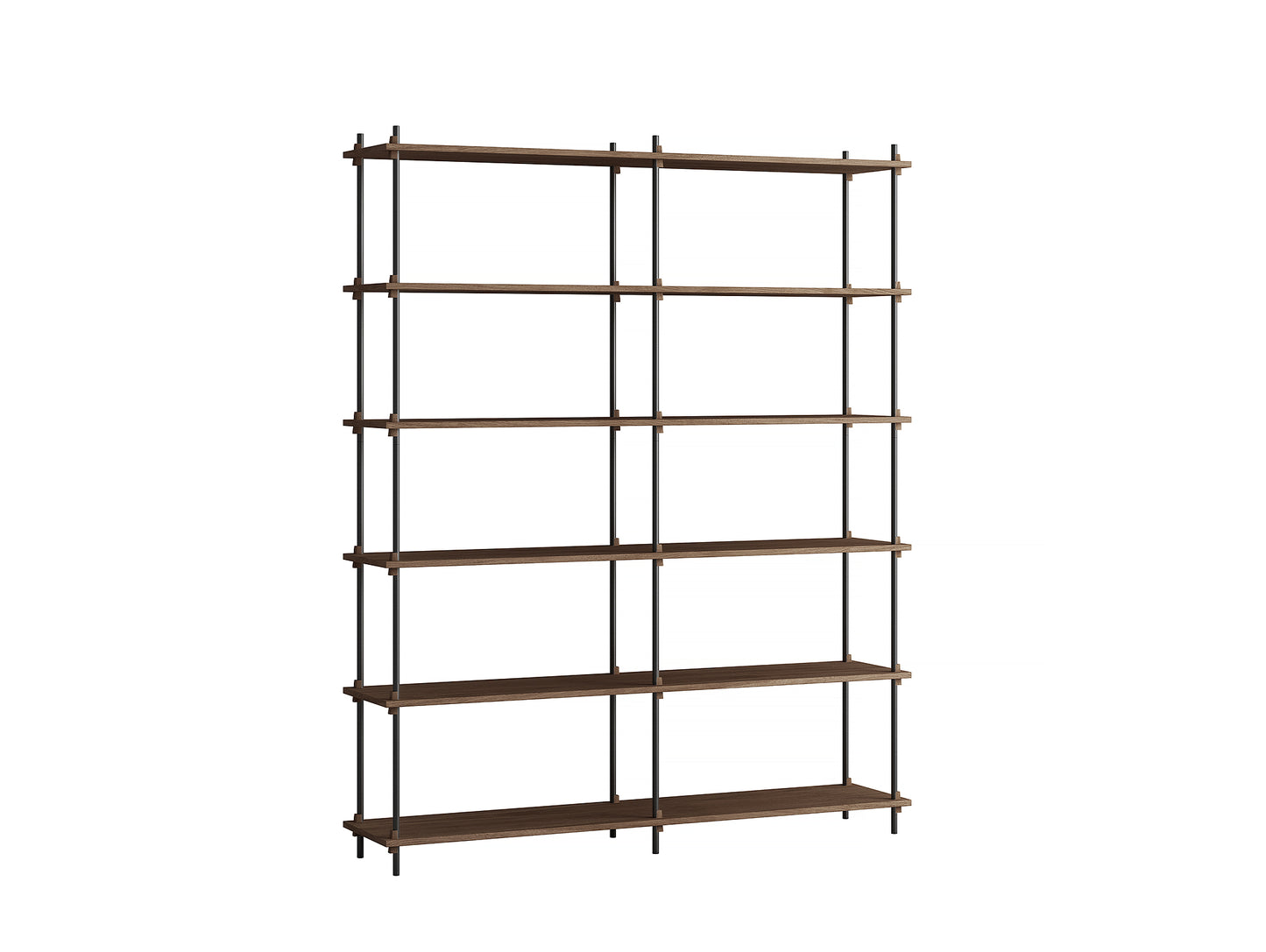 Moebe Shelving System - S.200.2.B Set in Black / Smoked Oak