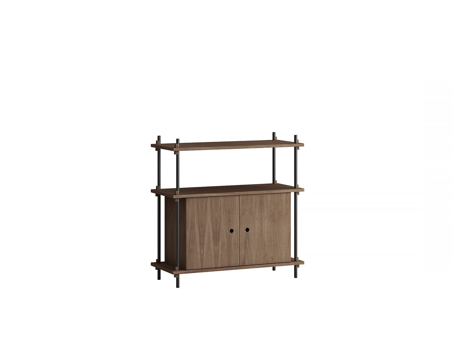 Moebe Shelving System - S.85.1.B Set in Black / Smoked Oak