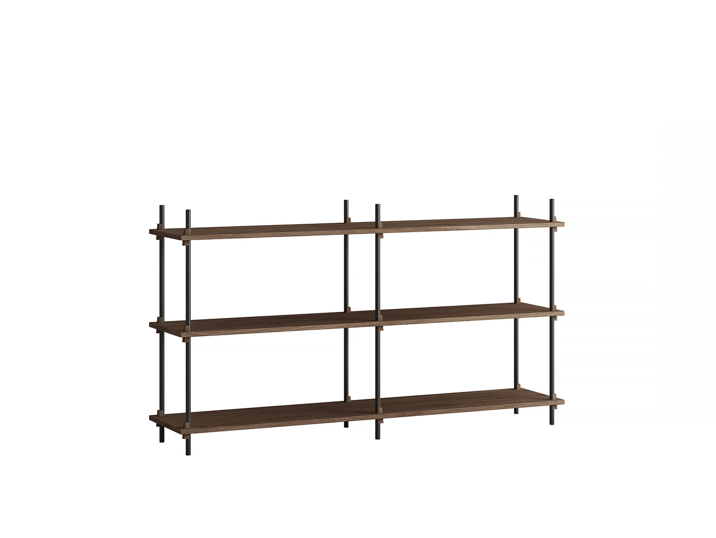 Moebe Shelving System - S.85.2.B Set in Black / Smoked Oak