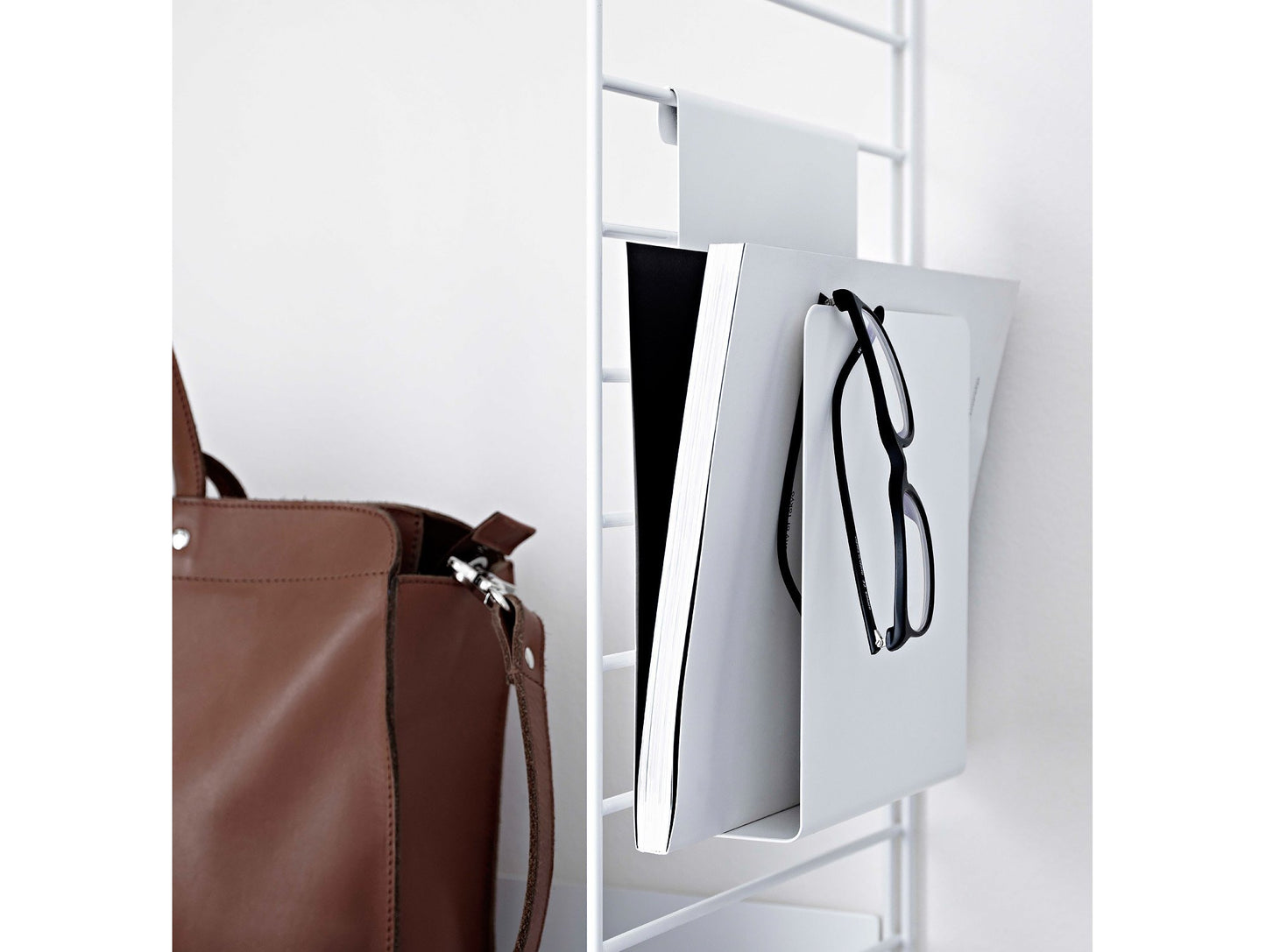 String Magazine Holder - White