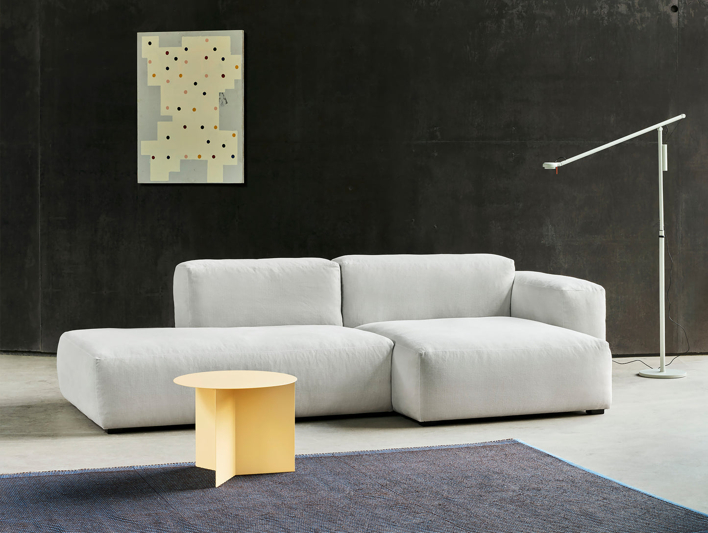Mags Soft 2.5 Seater Sofa (Low Armrest) by HAY / Combination 3 in Linara 311 Fog