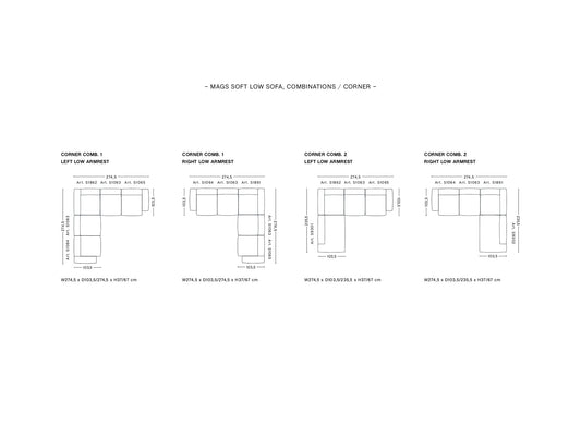 Mags Soft Corner Sofa (Low Armrest)