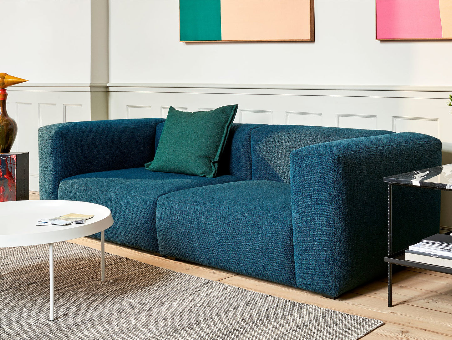HAY Mags Soft 2.5 Seater Sofa, Combination 1, Flamiber Petrol Blue